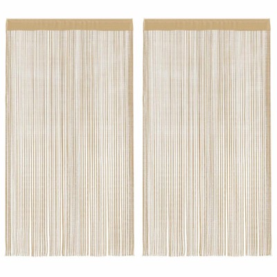 vidaXL Draperii cu franjuri, 2 buc., 100 x 250 cm, bej 132404 foto