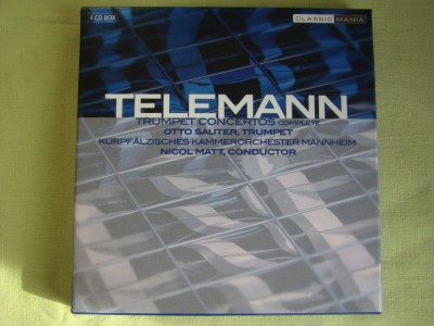 TELEMANN - Trumpet Concertos Complete - 4 C D Originale ca NOI foto