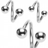 Piercing pentru spr&acirc;nceană din oțel 316L, spirală cu bile - Măsuri: 10 mm x 4 mm