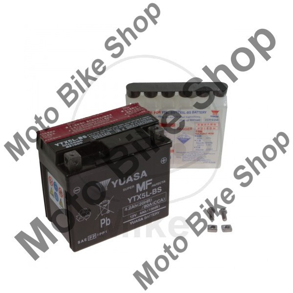 MBS Baterie moto fara intretinere 12V4Ah YTX5L-BS Yuasa, Cod Produs: 7070857MA