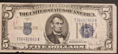 America 5 Dolari 1934 seria T06492860A Silver foto