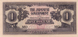 Malaya 1 Dollar ND(1942) Aunc, P-M5c, Ocupatia Japoneza