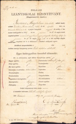A1831 Certificat școlar, 1909, Timișoara foto