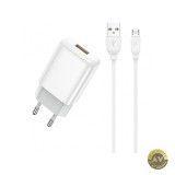 Incarcator Retea Cu Cablu microUSB Prestico F7S 12W 2.4A 1 x USB-A Alb