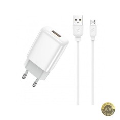Incarcator Retea Cu Cablu microUSB Prestico F7S 12W 2.4A 1 x USB-A Alb