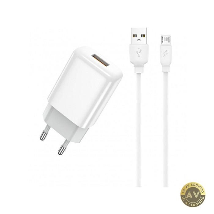 Incarcator Retea Cu Cablu microUSB Prestico F7S 12W 2.4A 1 x USB-A Alb