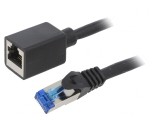 Prelungitor RJ45 S/FTP Cat6a Negru 1m LSZH, Logilink
