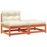 Cumpara ieftin Canapea de gradina fara cotiere, cu perne si taburet