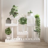 VidaXL Suport pentru plante, alb, 104,5x25x77,5 cm, lemn masiv de pin