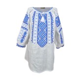 Bluza dama tip ie 024, alb/albastru cosmic , marimea 3XL