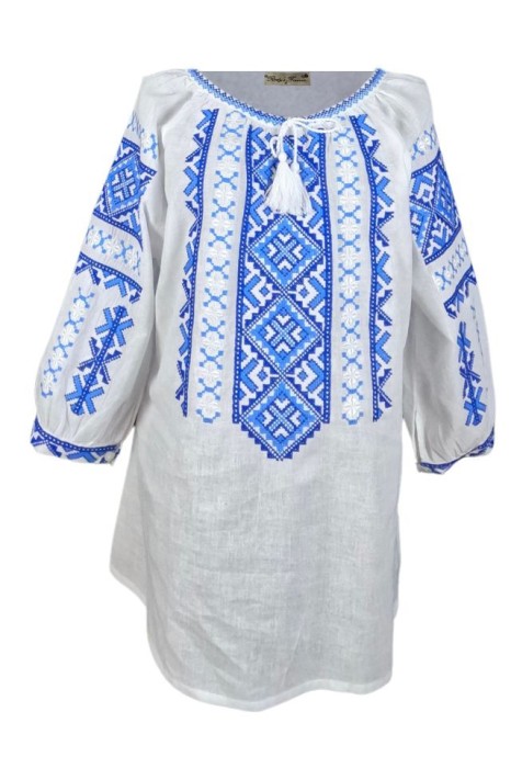 Bluza dama tip ie 024, alb/albastru cosmic , marimea S