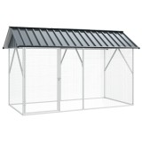 vidaXL Cușcă pentru păsări Antracit 227 x 112 x 141 cm Oțel Galvanizat 4100924
