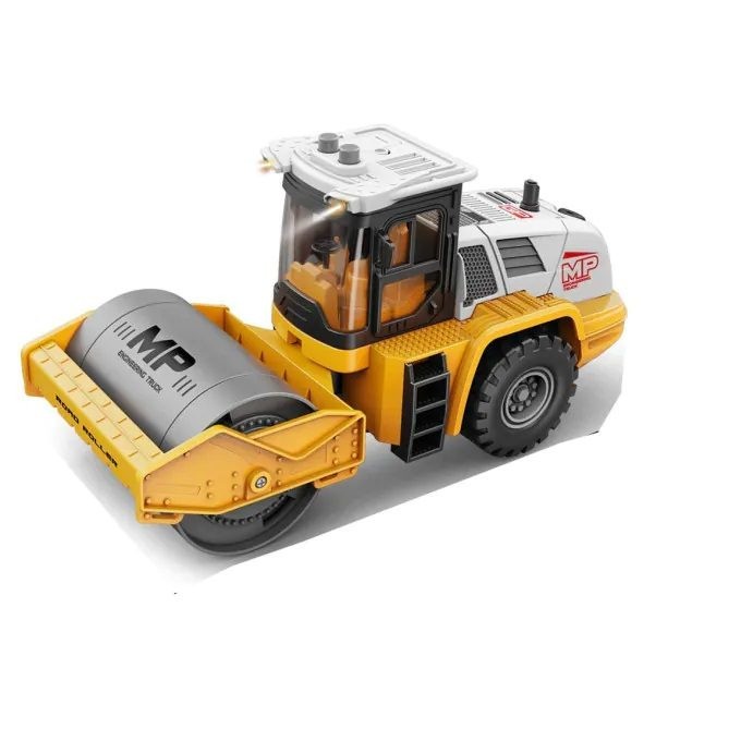 Jucarie compactor asfalt cu sunete si lumini 25 cm galben