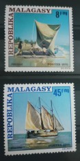 Madagascar 1975 corabie nave cu panza serie 2v nestampilat