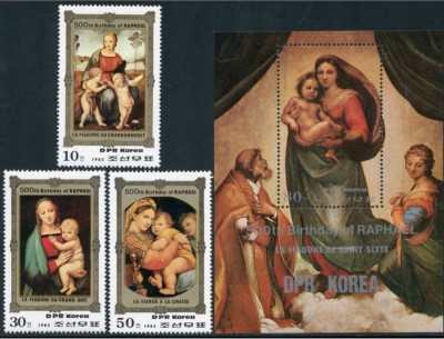 COREEA DE NORD 1983 ARTA PICTURA RAPHAEL foto