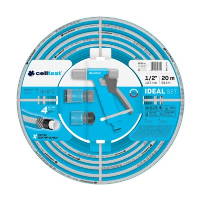 Set furtun pentru gradina Cellfast IDEAL 1 2 20m, protectie UV, antirasucire, pistol stropire, conectori foto