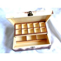 cutie lemn cu model floral cu maci 32513