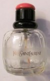 PVM - Sticla originala goala mai veche cu atomizor "Paris /Yves Saint Laurent" apa de toaleta" / D: 5 cm H: 9 cm / Stare!