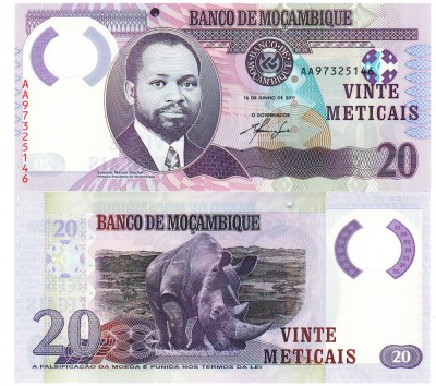 Mozambic 20 Meticais 2011 Polimer P-149 UNC foto