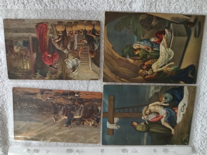 Superbe vederi color teme religioase Isus Hristos , lot 4 bucati ,