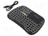 Tastatură neagră USB C fără fir SAVIO 10m 300mAh