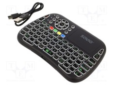 Tastatura neagra USB C fara fir SAVIO 10m 300mAh foto