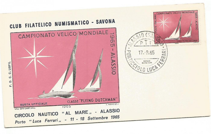 No(3) plic omagial -ITALIA-Campionatul mondial de veliere Alassio 1965