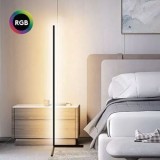 Lampă Podea LED RGB 140cm, Telecomandă, Negru, Metal/Plastic, Design Modern, Intensitate Variabilă, Lampadar LED Integrat