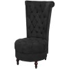 VidaXL Fotoliu cu spătar &icirc;nalt, negru, material textil 243182
