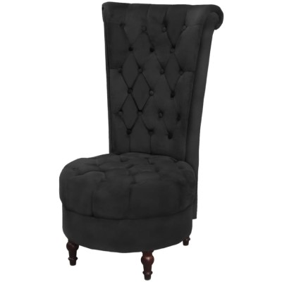 vidaXL Fotoliu cu spătar &amp;icirc;nalt, negru, material textil 243182 foto