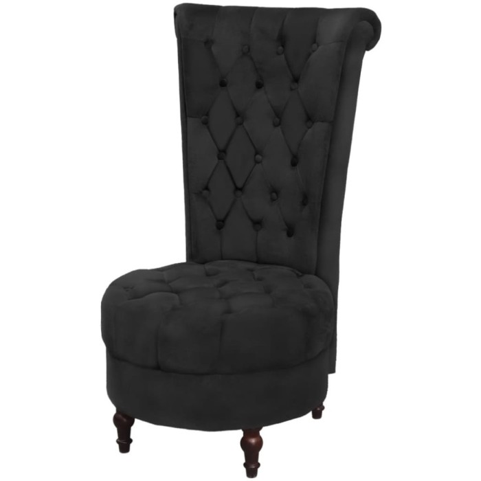 vidaXL Fotoliu cu spătar &icirc;nalt, negru, material textil 243182