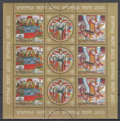 ROMANIA 2005 LP 1679 a SFINTELE PASTI BLOC MNH foto