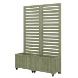 Ghiveci cu spalier, 2 jardiniere mari și 2 spalieri de grădină ca suport pentru plante cățărătoare, 102,5x32x152,5 cm, Verde