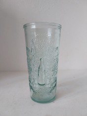Pahar Coca-Cola de colectie - 500ml, cu logo si imagini emboasate / in relief