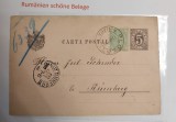 Romania 1892 - C.P. circulata PLOIESTI-NUERNBERG