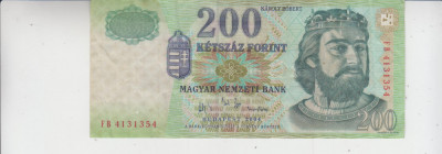 M1 - Bancnota foarte veche - Ungaria - 200 forint - 2004 foto