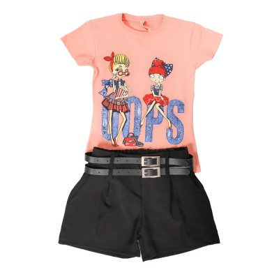 Pantalon scurt si Tricou 5-13 Ani Violet Peach - 8ANIMarimea foto