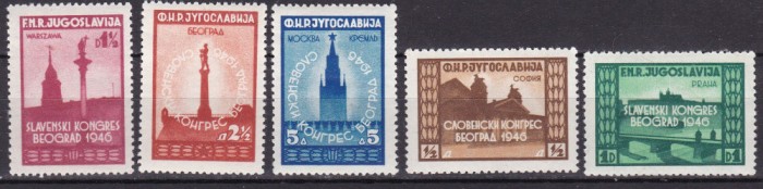 Iugoslavia 1946 Congresul tarilor slave MI 507-511 MLH