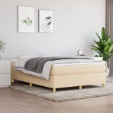 vidaXL Cadru de pat box spring, crem, 140x190 cm, textil