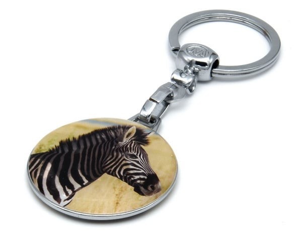 Breloc metalic cu model Zebra, finisaj Epoxy (OEM)