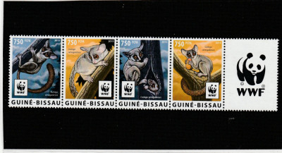 Guinea Bissau 2015-WWF,Fauna,Galago do Senegal,serie 4 val.,MNH,Mi.8278-8281 foto