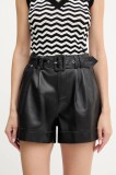 Morgan pantaloni scurți SHOANE culoarea maro, uni, high waist, SHOANE