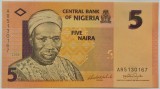 BANCNOTA EXOTICA 5 NAIRA - NIGERIA, anul 2006 *cod 778 = UNC HARTIE