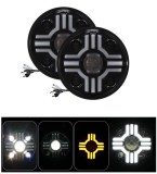 2 x LED Far Lumina Lampa 178mm/7inch 40W Hi/Low/DRL/Indicator Halo Intermitente Moto Auto 12V 24V