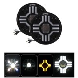 2 x LED Far Lumina Lampa 178mm/7inch 40W Hi/Low/DRL/Indicator Halo Intermitente Moto Auto 12V 24V