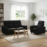 Cumpara ieftin Set de canapea 2 pcs Negru Tesatura