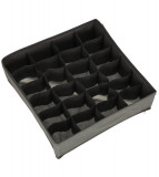 Organizator de dulap sau sertar cu 24 compartimente pentru lenjerie intima, gri 33.5 cm x 33.5 cm x 10 cm