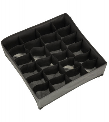 Organizator de dulap sau sertar cu 24 compartimente pentru lenjerie intima, gri 33.5 cm x 33.5 cm x 10 cm foto