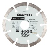 Disc diamantat segmentat Graphite 125 x 22,2 mm pentru taiere uscata si umeda