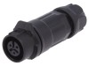 Conector Circular LUTRONIC 3-PIN Mama Aurit IP67 Plastic 5A 125V